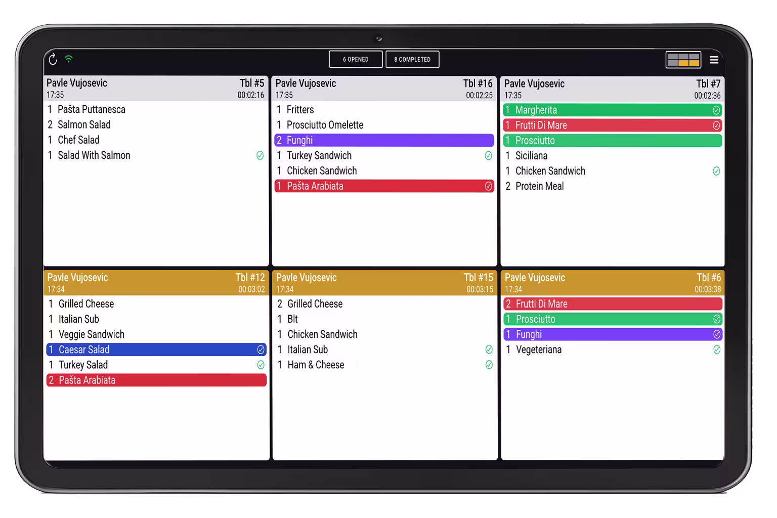 Kitchen Display System interface