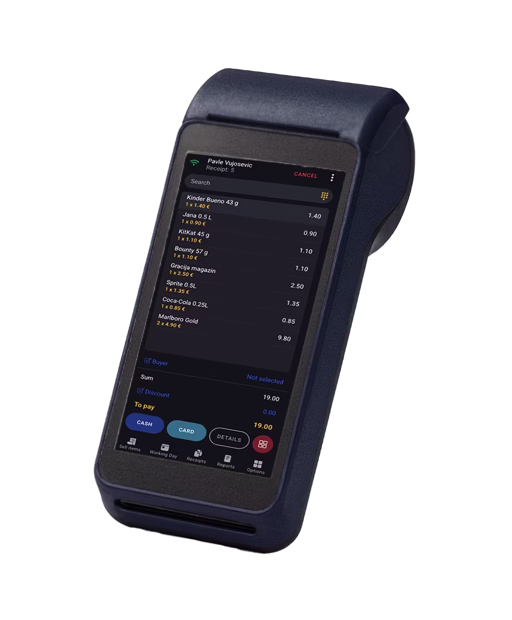 POS checkout interface