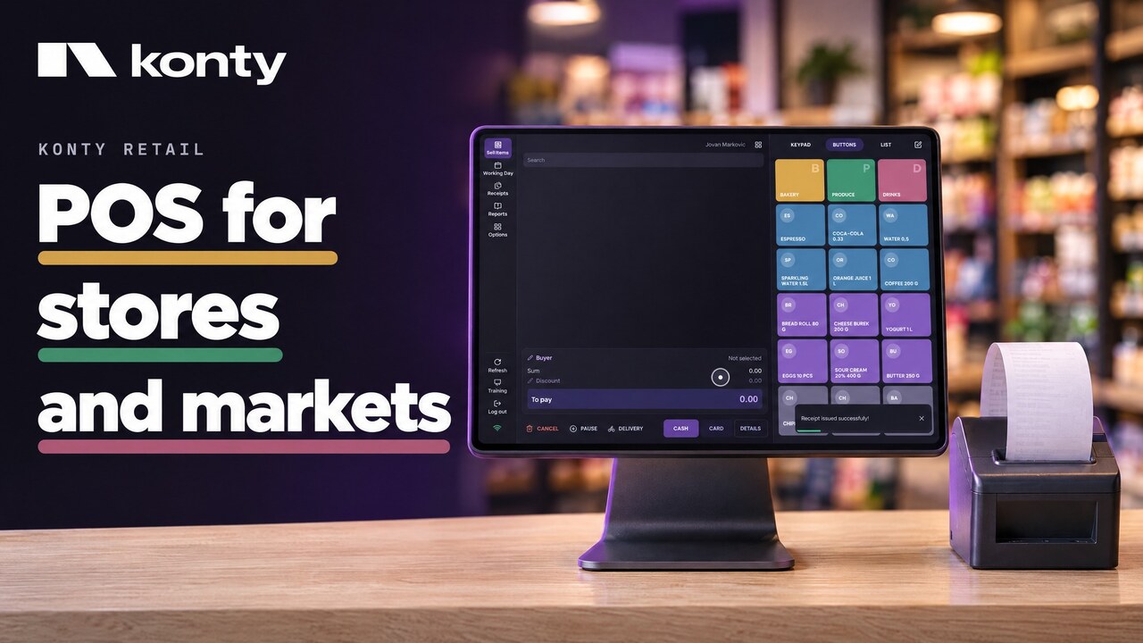 Konty POS for stores and markets - the real app in action
